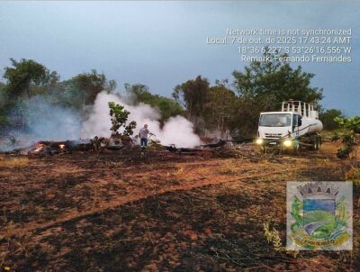 Imagem da notícia Prefeitura de Figueirão controla novo foco de Incêndio na região da Furna do Macaco
